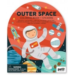 Se Petit Collage Coloring & Sticker Book Space - Legetøj hos KidsZoo.dk