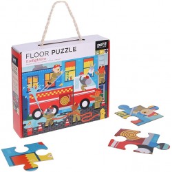Petit Collage Floor Puzzle Firefighters - Puslespil