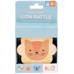 Petit Collage Rattle Lion Petit Friends - Legetøj