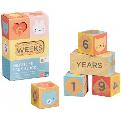 Petit Collage Wooden Baby Milestone Blocks - Legetøj