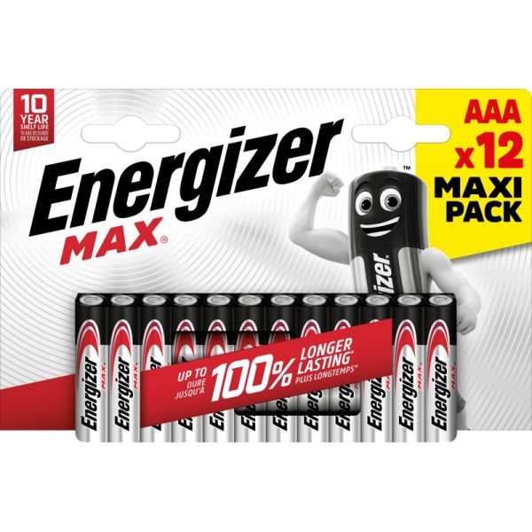 Køb Energizer Max AAA 12 Pack - Batteri (7638900438031)